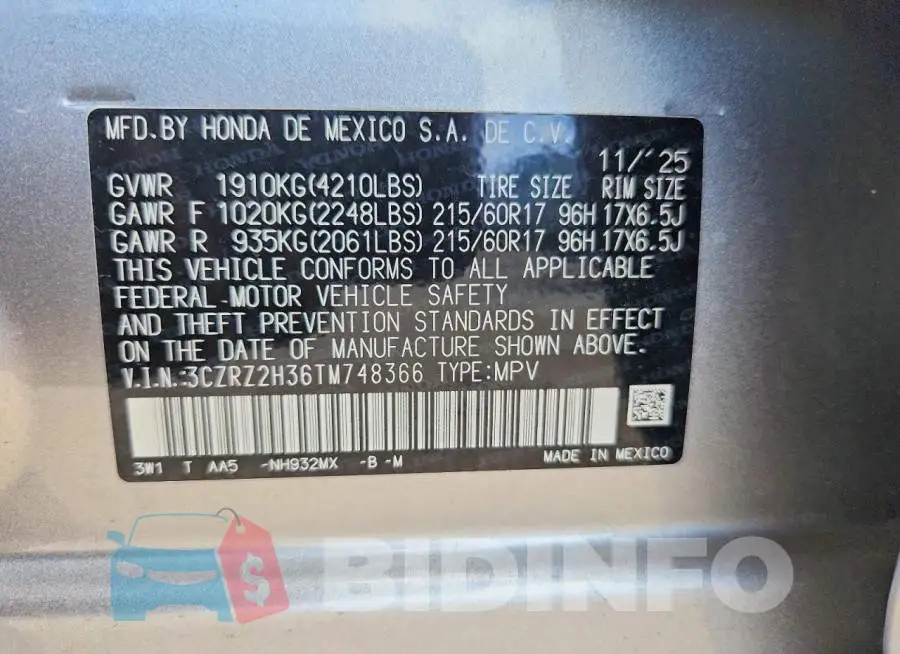 3CZRZ2H36TM748366 Photo# 13