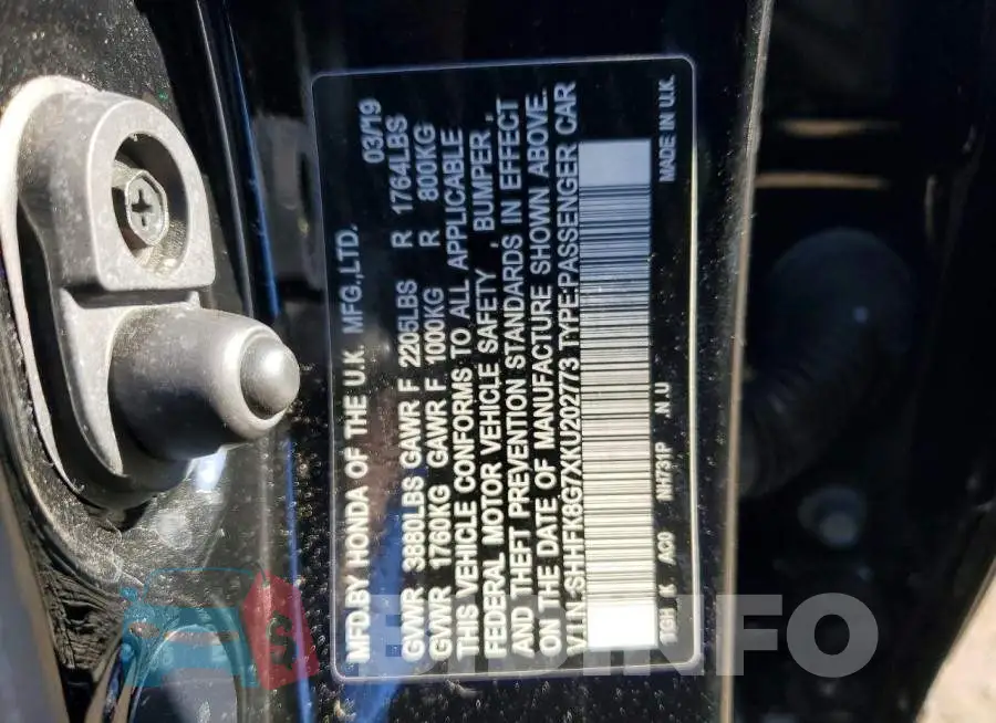 SHHFK8G7XKU202773 Photo# 12