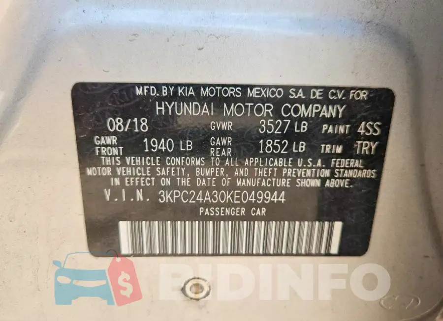 3KPC24A30KE049944 Photo# 12