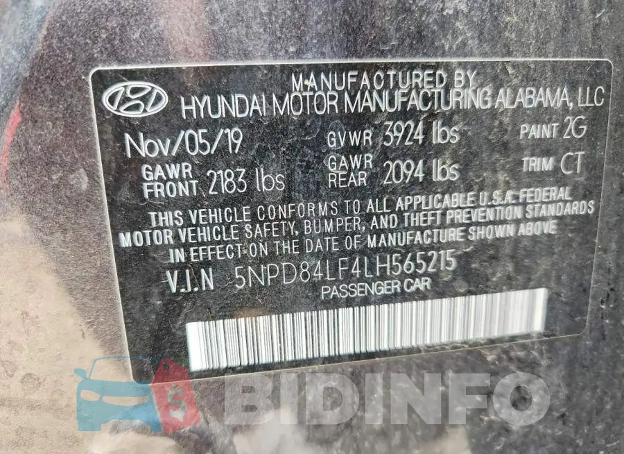 5NPD84LF4LH565215 Photo# 12