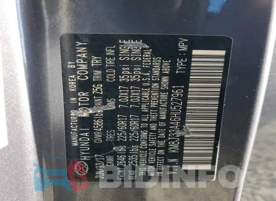 KM8J33A46HU527961 Photo# 13