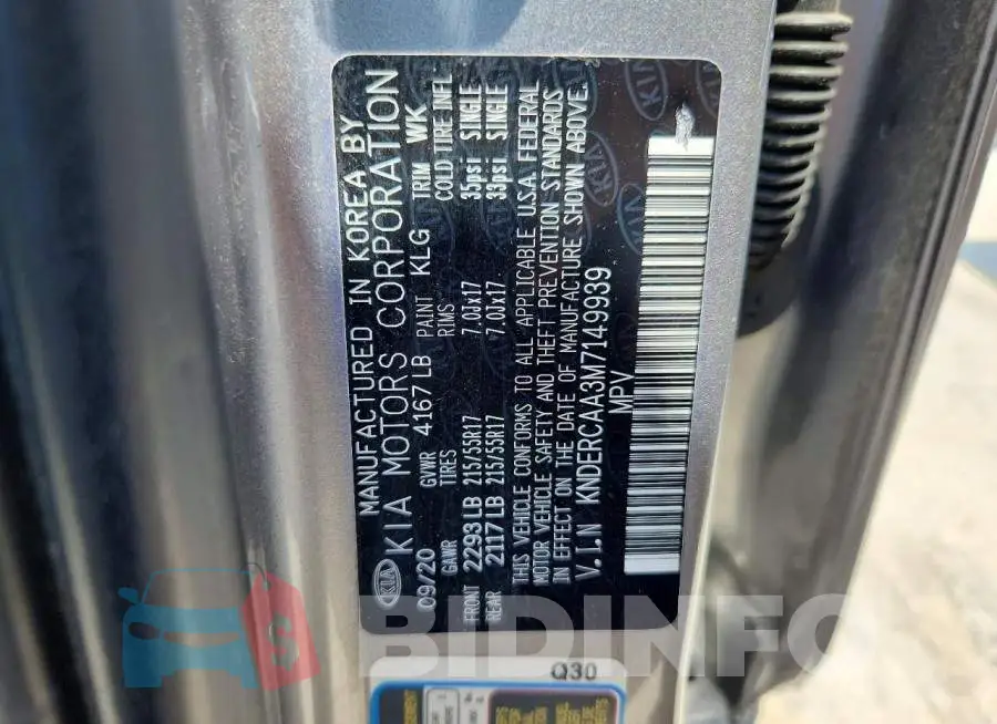 KNDERCAA3M7149939 Photo# 13