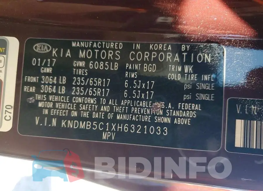 KNDMB5C1XH6321033 Photo# 13
