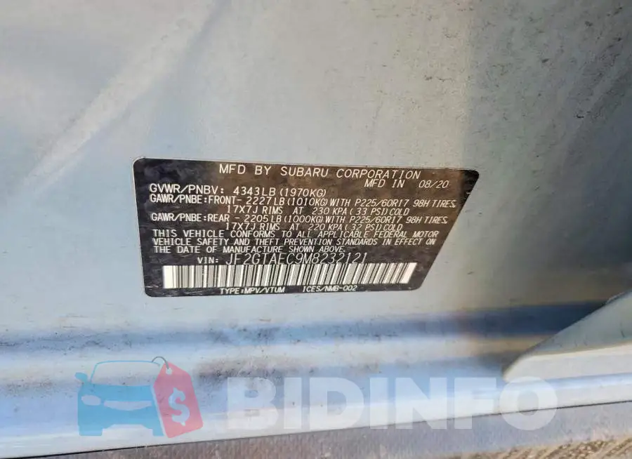 JF2GTAEC9M8232121 Photo# 13
