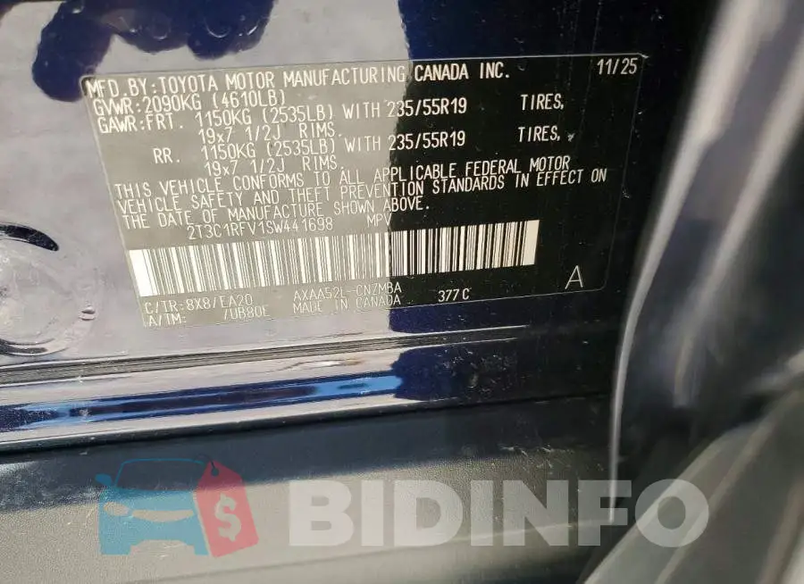 2T3C1RFV1SW441698 Photo# 13