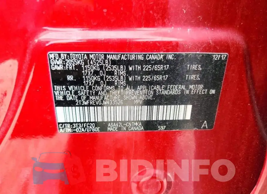 2T3WFREV0JW433526 Photo# 13