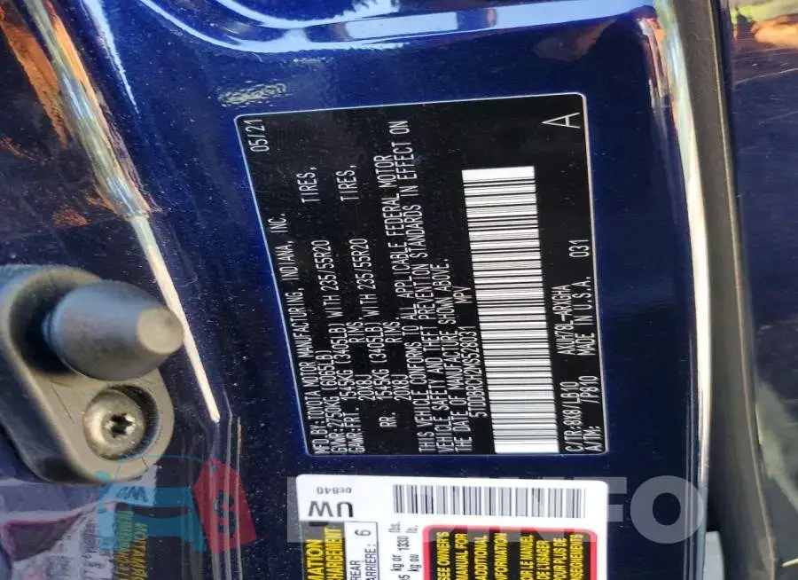 5TDDBRCH2MS528031 Photo# 13