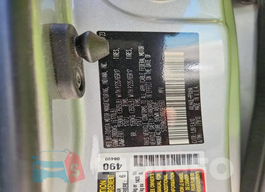 5TDYRKECXRS181593 Photo# 13