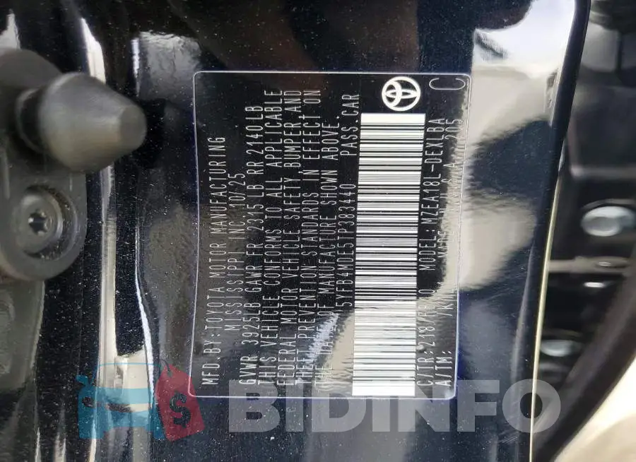 5YFB4MDE5TP383440 Photo# 13
