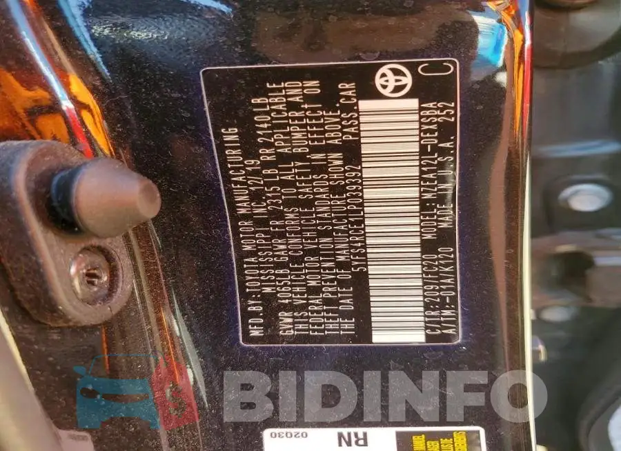5YFS4RCE1LP039392 Photo# 12