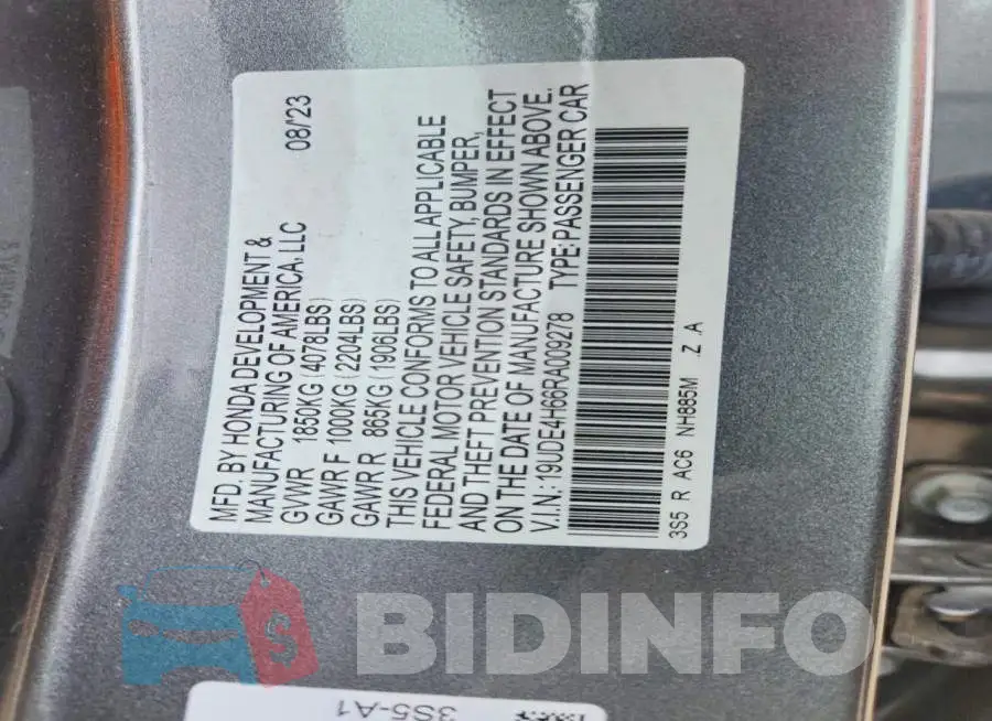 19UDE4H66RA009278 Photo# 12