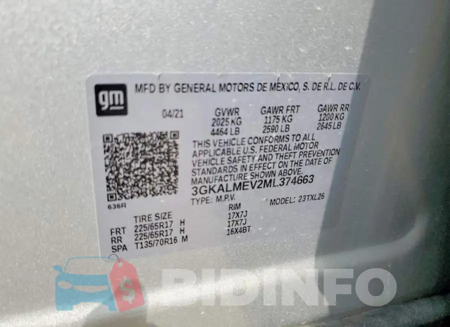3GKALMEV2ML374663 Photo# 12