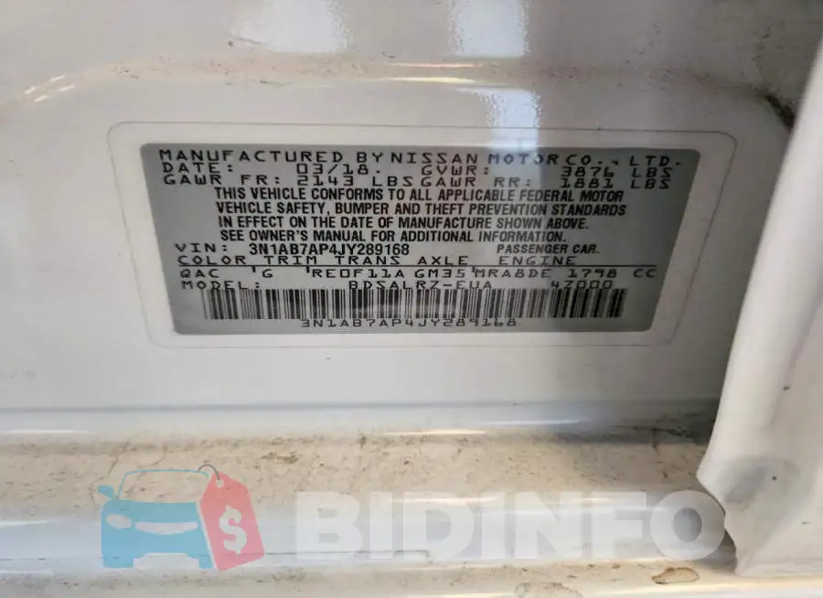 3N1AB7AP4JY289168 Photo# 12
