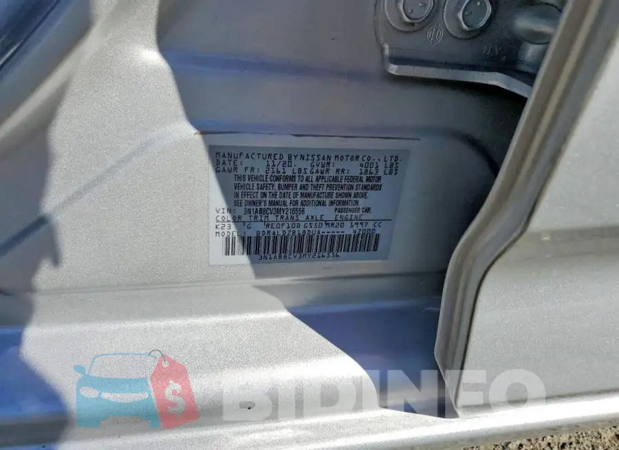 3N1AB8CV3MY216556 Photo# 12
