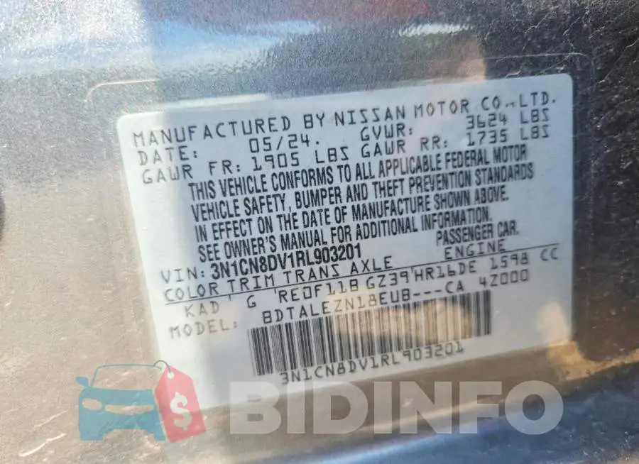 3N1CN8DV1RL903201 Photo# 12