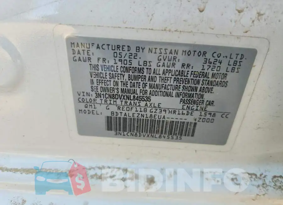 3N1CN8DVXNL845535 Photo# 12