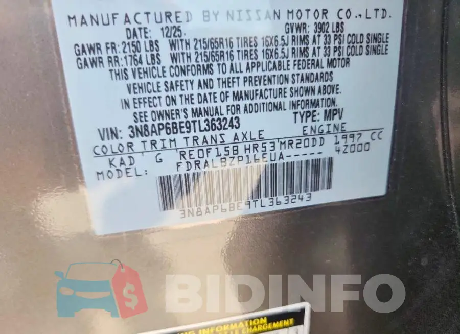 3N8AP6BE9TL363243 Photo# 14