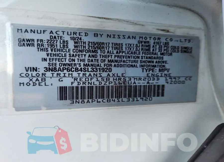 3N8AP6CB4SL331920 Photo# 14