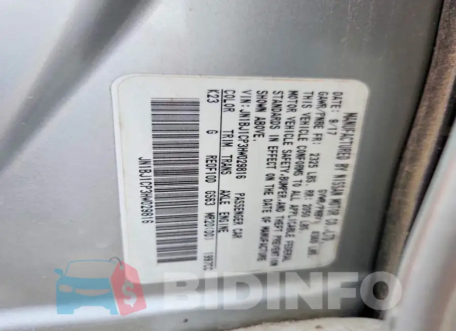JN1BJ1CP3HW029816 Photo# 14