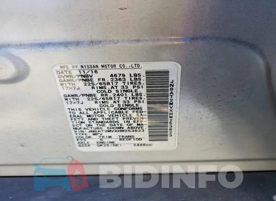 JN8AT2MVXHW253823 Photo# 14