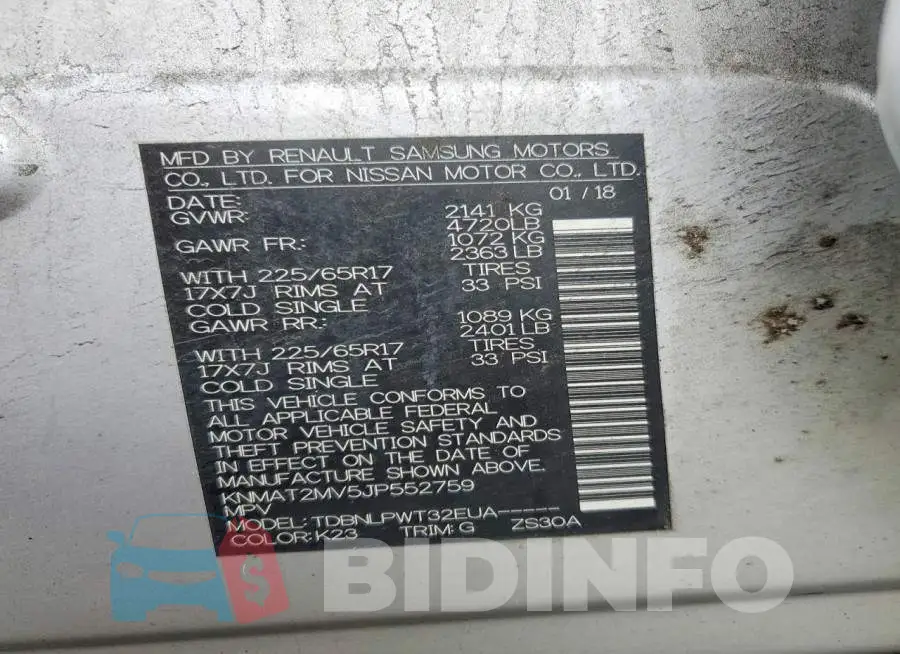 KNMAT2MV5JP552759 Photo# 14