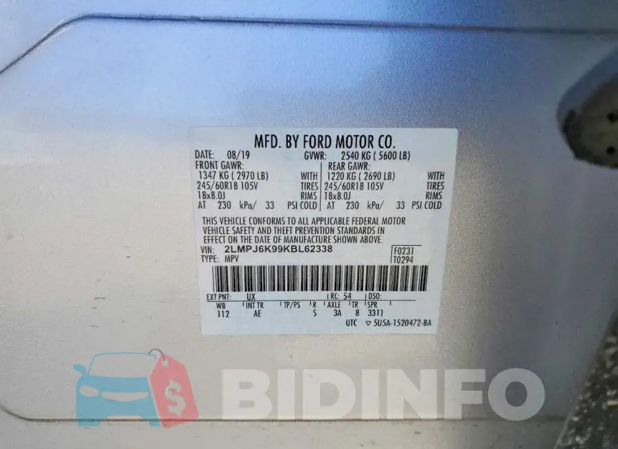 2LMPJ6K99KBL62338 Photo# 14