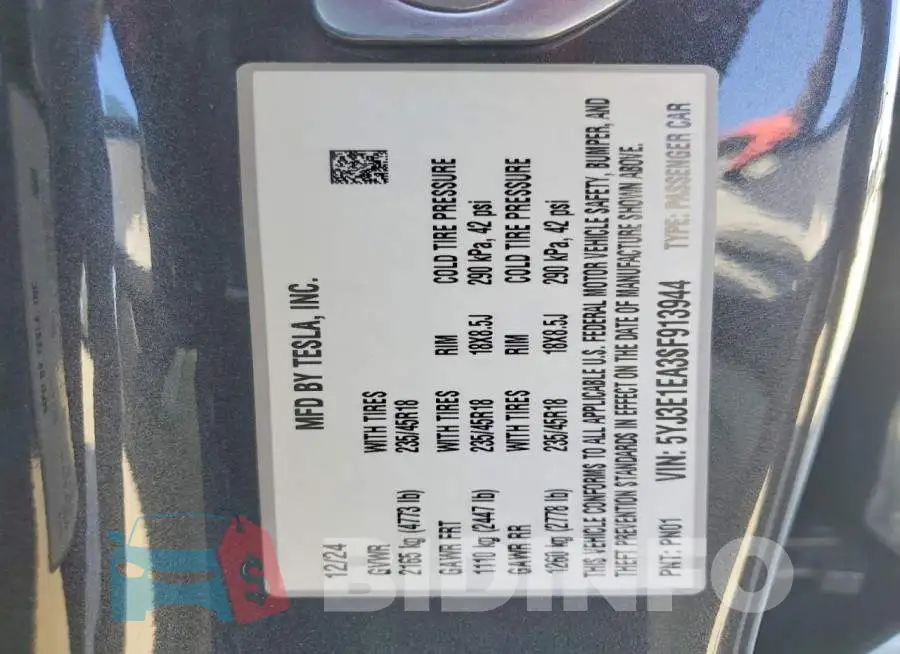 5YJ3E1EA3SF913944 Photo# 12