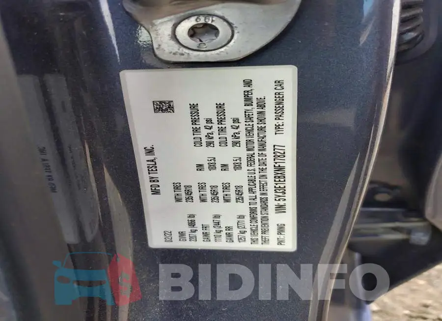 5YJ3E1EBXNF178277 Photo# 13