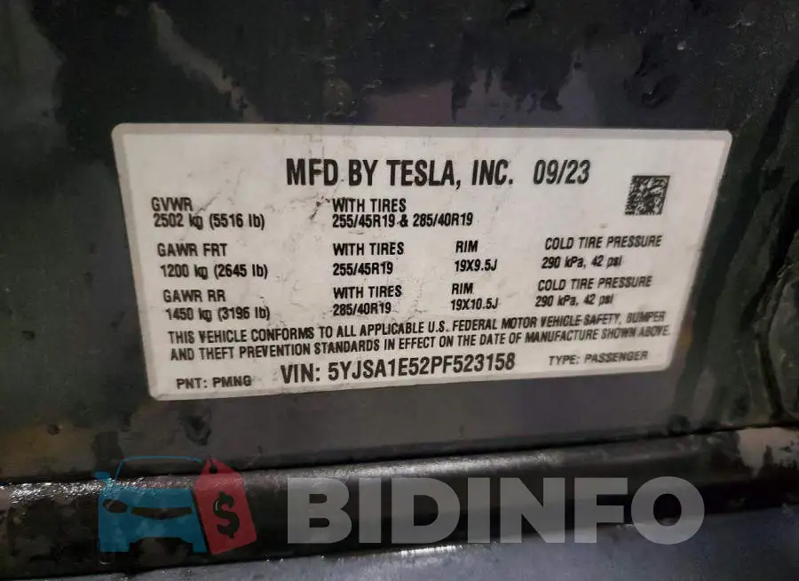 5YJSA1E52PF523158 Photo# 12