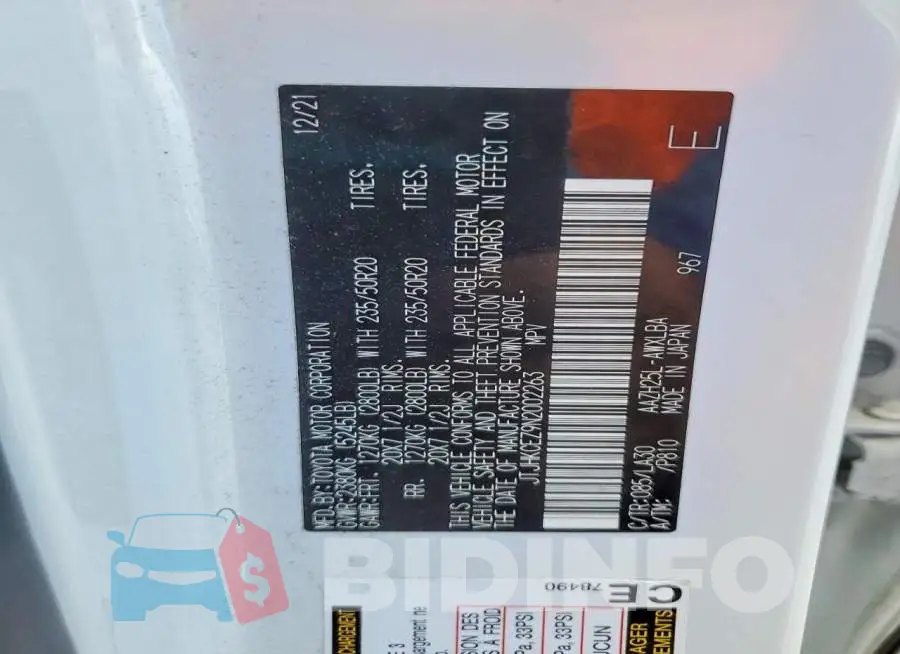 JTJHKCEZ9N2002263 Photo# 13