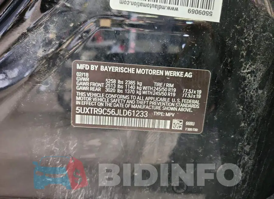 5UXTR9C56JLD61233 Photo# 13