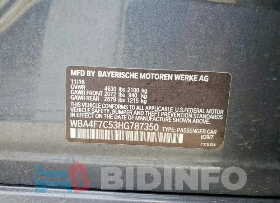 WBA4F7C53HG787350 Photo# 12