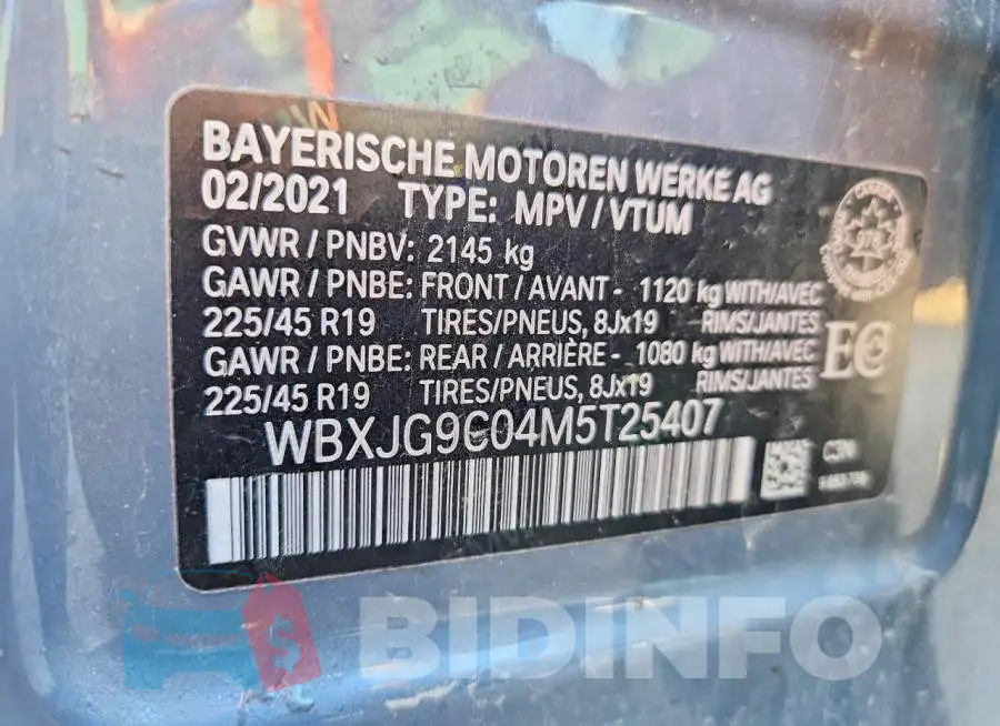 WBXJG9C04M5T25407 Photo# 13