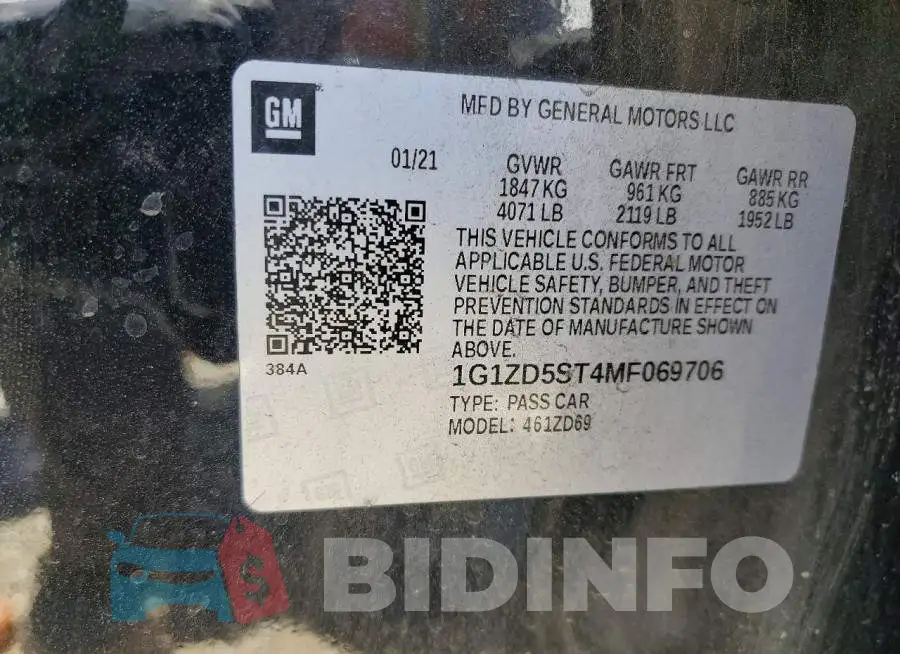 1G1ZD5ST4MF069706 Photo# 13