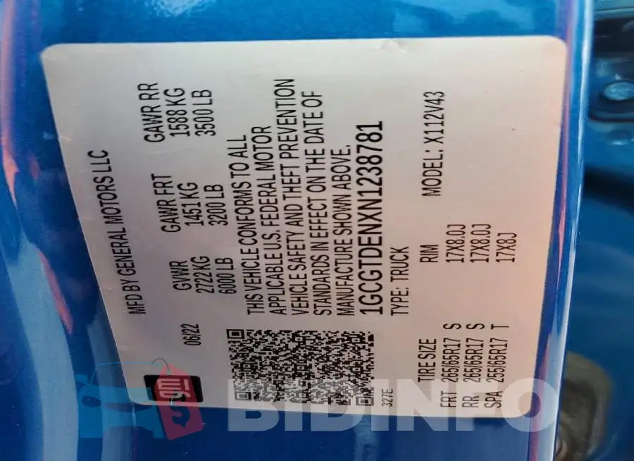 1GCGTDENXN1238781 Photo# 12