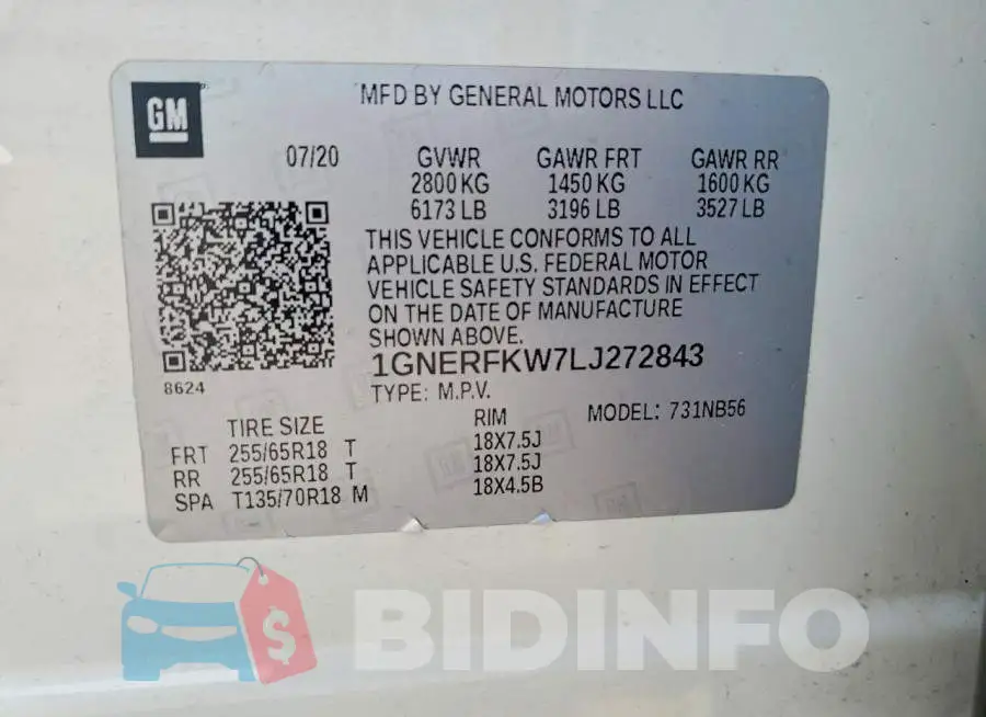 1GNERFKW7LJ272843 Photo# 13