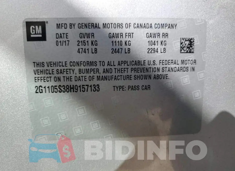 2G1105S38H9157133 Photo# 12