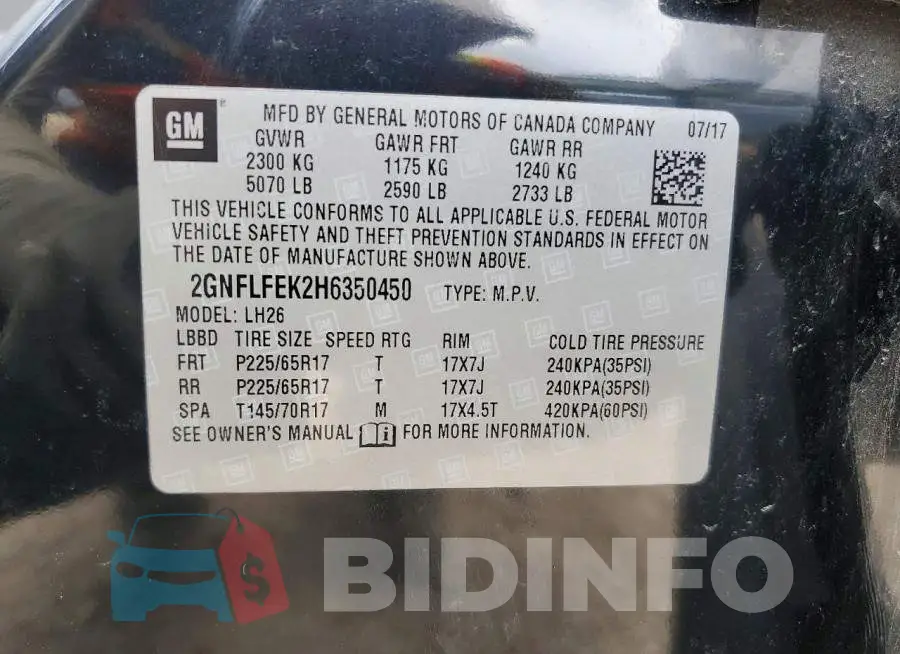 2GNFLFEK2H6350450 Photo# 13