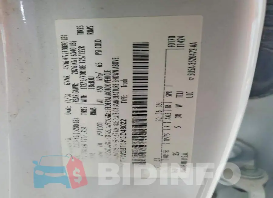 1FT7W2BT8KED48022 Photo# 12