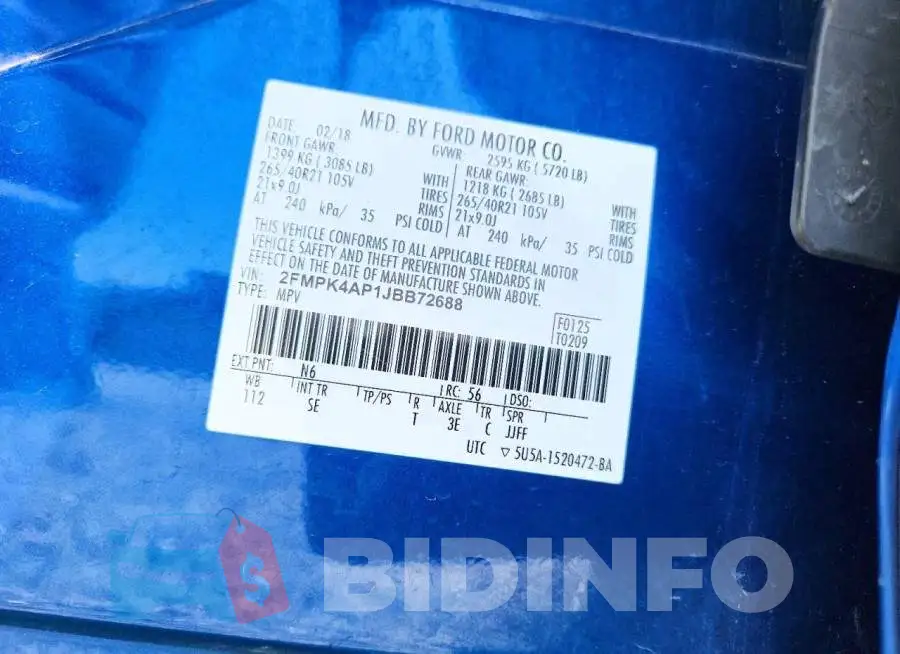 2FMPK4AP1JBB72688 Photo# 13