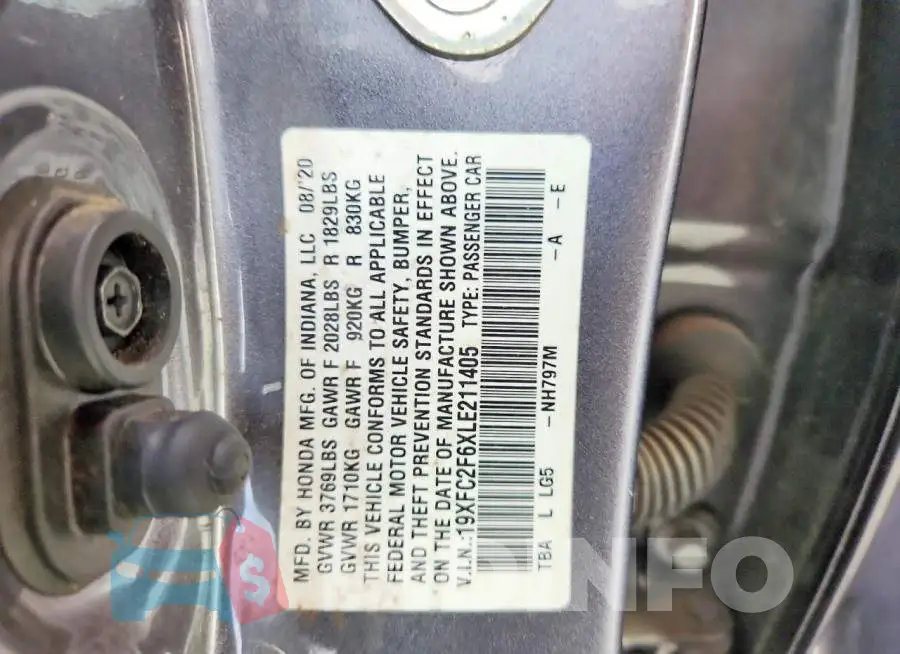 19XFC2F6XLE211405 Photo# 12