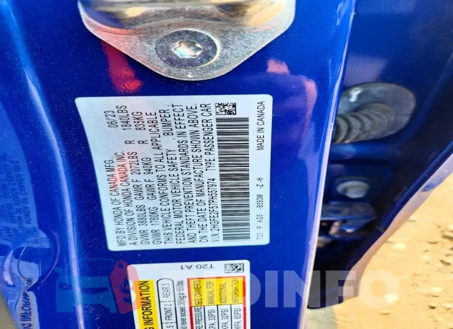 2HGFE2F57PH557974 Photo# 12