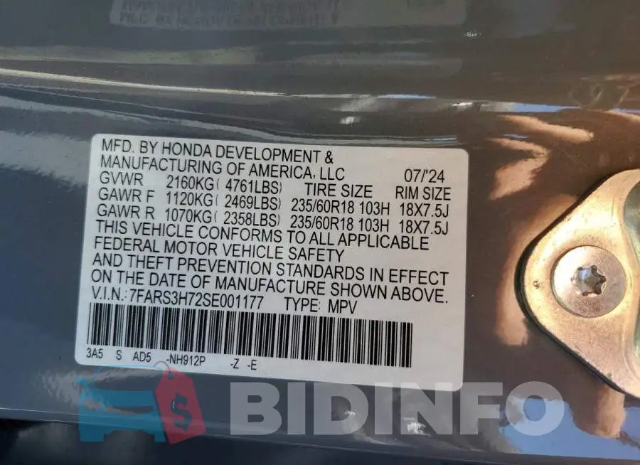 7FARS3H72SE001177 Photo# 13
