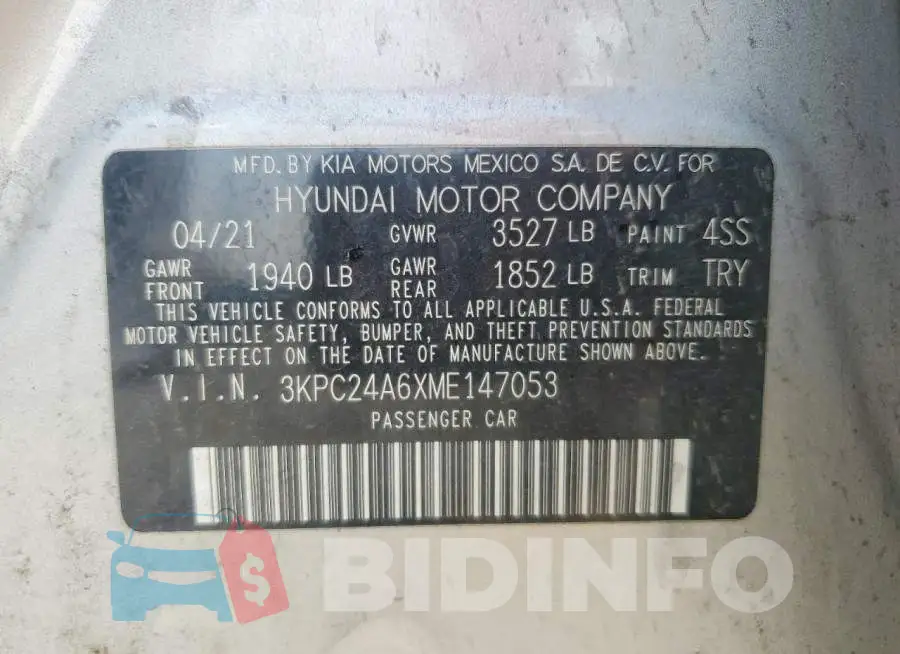 3KPC24A6XME147053 Photo# 12