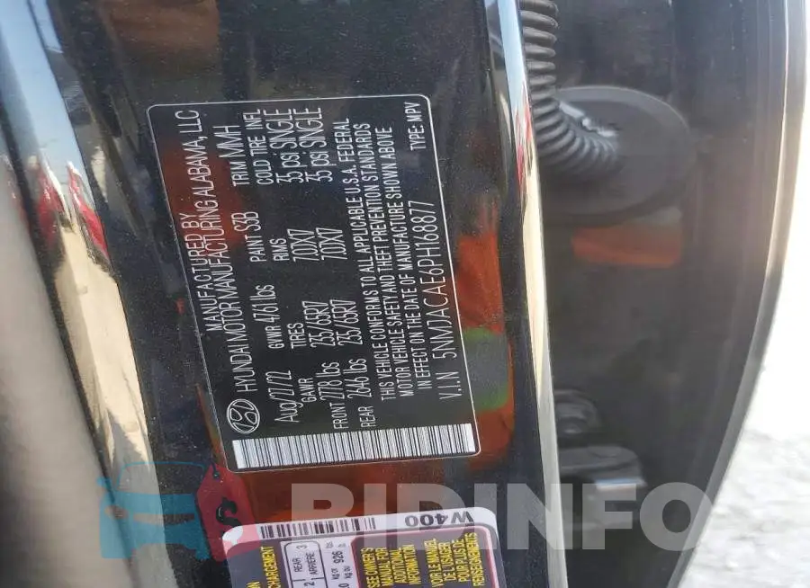 5NMJACAE6PH168877 Photo# 13