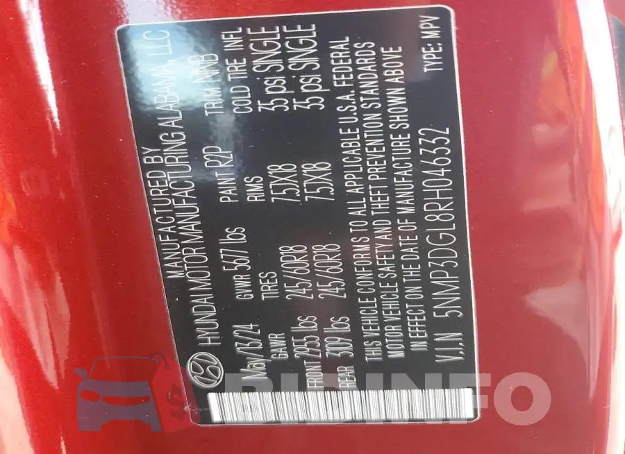 5NMP3DGL8RH046332 Photo# 12