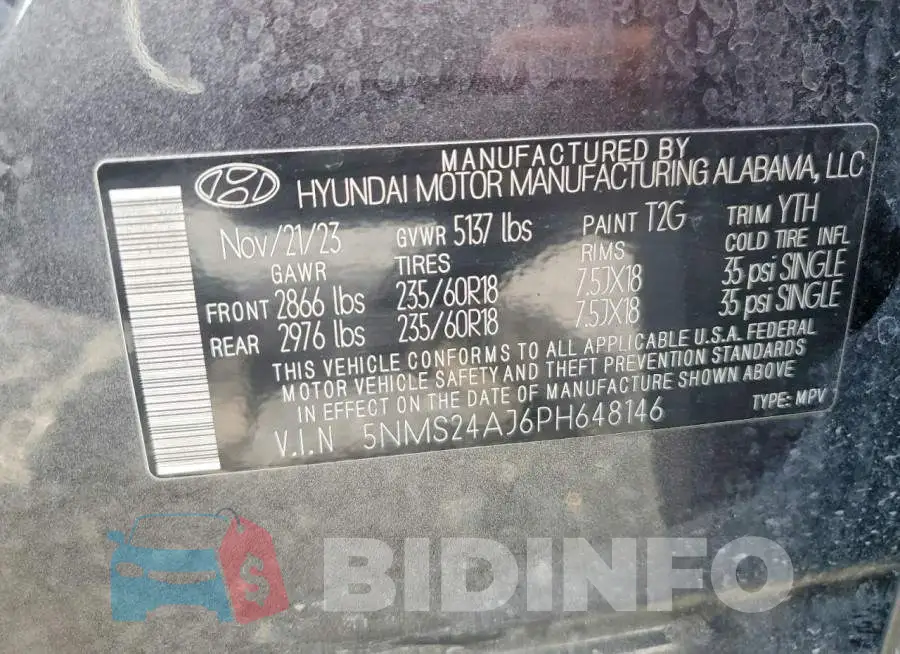 5NMS24AJ6PH648146 Photo# 13