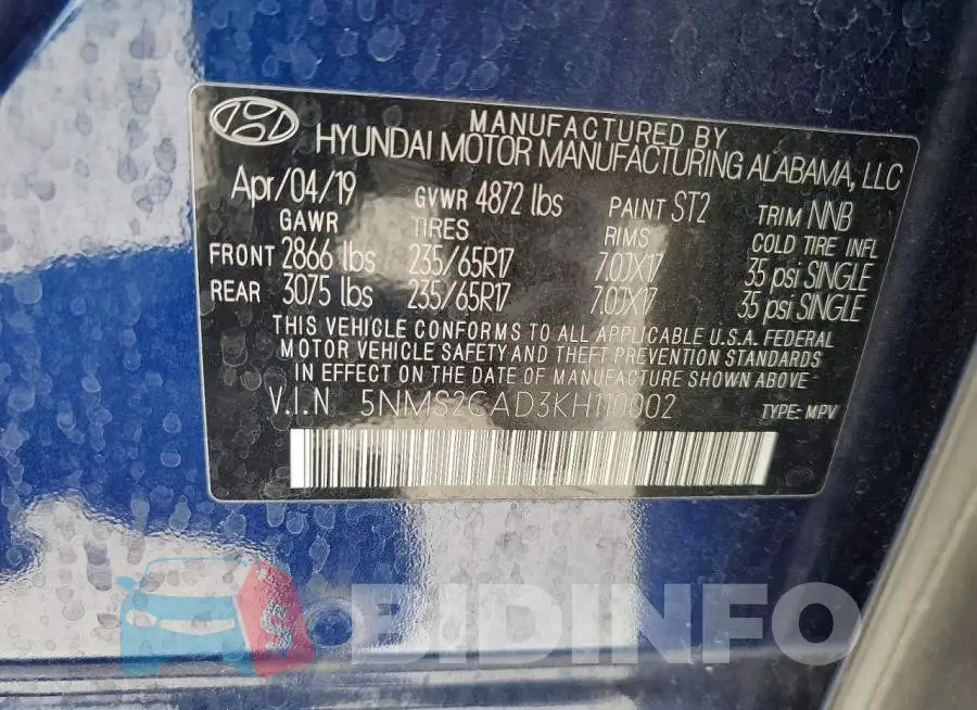 5NMS2CAD3KH110002 Photo# 13