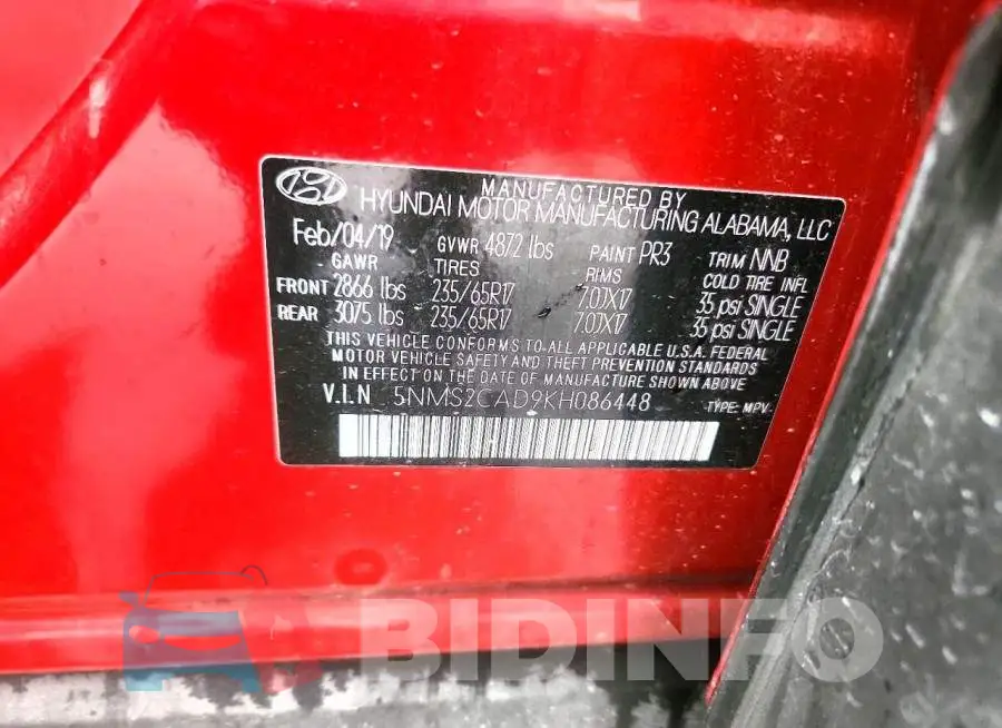 5NMS2CAD9KH086448 Photo# 13