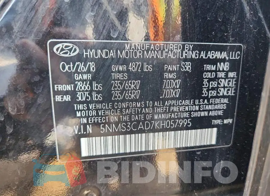 5NMS3CAD7KH057995 Photo# 12
